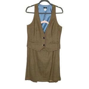 Plaid set J Crew Vintage Vest and Skirt